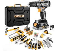 Kit trapano a batteria DEKO 20V con batteria, trapano da uomo, riparazione manuale, cassetta degli attrezzi di base, adatto per utensili domestici