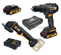 Kit trapano a percussione dx12 smerigliatrice dx31b batterie 2ah e valigetta CAT