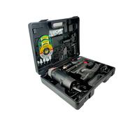 Kit Trapano Avvitatore 500W, Smerigliatrice 500W e Levigatrice 135W - Set Elettroutensili Completo con Valigetta e 50 Accessori per Lavori Fai da Te e Bricolage