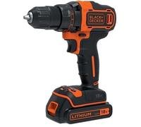 Kit trapano/avvitatore a batteria Black & Decker BDCDD186K-QW da 18 V con caricabatterie e batteria da 1,5 Ah.