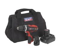 Sealey CP1201KIT - Trapano a percussione 12 V, 2 batterie, 12 V, rosso/nero