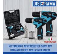 KIT TRAPANO E AVVITATORE SET CHIAVI 18V TRAPANI CB1280T AVVITA SVITA VALIGIA
