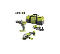 Kit trapano e smerigliatrice a batteria 18V Ryobi R18PDAG-242S