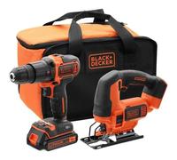 Kit Trapano Percussore e Seghetto Tasselli BLACK+DECKER 18V BDCHD18 BDCJS18N
