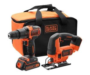 Kit Trapano Percussore e Seghetto Tasselli BLACK+DECKER 18V BDCHD18 BDCJS18N