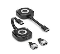 Kit trasmettitore e ricevitore HDMI wireless, 1080p a 60 Hz, streaming 4K di livello gaming, 50 m a lungo raggio, Plug & Play con doppio cavo USB-C e adattatori (TV/PS5/Droni/Conference)
