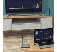 Kit Trasmettitore e Ricevitore Interfaccia Multimediale HD, Estensore WiFi 200 M Robusto Telecomando a Infrarossi 1920 X 1080P 100-240 V per TV per Riunioni Didattiche (Spina UE)