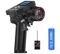 Kit trasmettitore e ricevitore RC Controller RC a 8 canali da 2, 4 GHz con schermo a colori, controllo lungo raggio per crawler, carri armati e altro telecomandati (nero), telecomando ricevitore