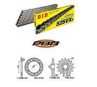 KIT/TRASMISSIONE BENELLI TRK 502X 500 2018 2019 DID525 CATENA CORONA PIGNONE PBR