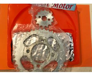 KIT TRASMISSIONE CATENA CORONA PIGNONE 14 PASSO 428 PIT BIKE ATV 110 107 HONDA