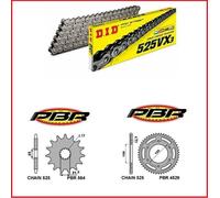 Kit trasmissione catena D.I.D 525 VX3 corona 50 pignone 16 Triumph Tiger 800