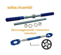 KIT TRAVERSINO MANUBRIO + STAFFE PEDANE POGGIA PIEDI BLU PIAGGIO CIAO SI BRAVO