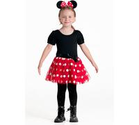 Kit Travestimento Carnevale Topina Gonna a Pois Cerchietto con Orecchie Bambina