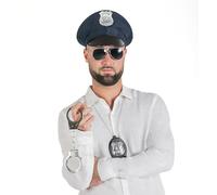 Kit travestimento Polizia (cappello, occhiali, distintivo, manette)