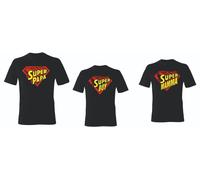 KIT tre MAGLIETTE - PADRE E FIGLIO SUPER PAPA' E SUPER BOY e super mamma