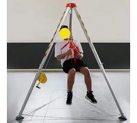 Kit treppiede anticaduta da 2,1 m, dispositivo autobloccante, verricello da 1179,3 kg, ideale per salvataggio in spazi ristretti, botola, tunnel e operazioni di sicurezza per trincee di cavi