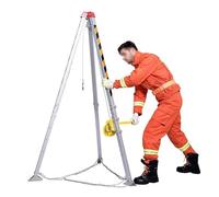 Kit treppiede di salvataggio di emergenza, treppiede pieghevole di sicurezza in alluminio per spazi chiusi, tubazioni, tunnel con argano da 20 m per uso multifunzionale