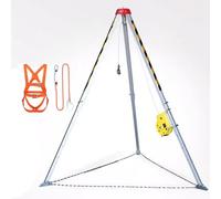 Kit treppiede di salvataggio resistente con verricello, treppiede in alluminio per spazi confinati per antincendio, ingegneria elettrica e accesso al tunnel fognario