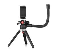Kit treppiede HUIOP Mini treppiede Supporto per treppiede da tavolo 2 kg / 4,4 libbre acità di carico 2 liv Altezza regolabile Vite da 1/4 di pollice con braccio di eione multifunzionale a testa