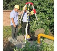 Kit treppiede in alluminio resistente con protezione anticaduta, capacità di 816,5 kg, per applicazioni industriali e fognarie, gambe retrattili per una maggiore sicurezza e stabilità