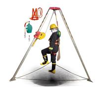 Kit treppiede per ingresso a spazio limitato con arresto anticaduta e cablaggio, gambe regolabili in alluminio con piedini antiscivolo per grotte sotterranee fognarie a testa di pozzo