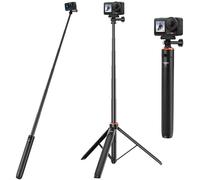 Kit treppiede per selfie da 135 cm per DJI Action 5 Pro/4/3, Osmo 360, treppiede da viaggio 2 in 1 con adattatore magnetico a sgancio rapido, supporto portatile per vlogging, asta di prolunga