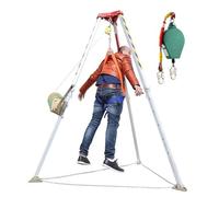 Kit treppiede per spazi confinati 1200 libbre 1800 2600 libbre, sistema di treppiede di soccorso di emergenza in lega di alluminio, attrezzatura di sollevamento, sicurezz(1800LBS Winch+Fall Protect)