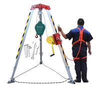Kit treppiede per spazi confinati, Sistema di Salvataggio a Pavimento Retrattile con Pompe per tombini antitempesta, Ingresso Verticale sul Tetto, Sollevamento, abbassame