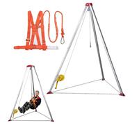 Kit treppiede per spazi confinati, treppiede per il salvataggio in fognatura ad alta resistenza, cavo in acciaio e cintura di sicurezza, per sollevamento di oggetti e soccorso(Load 2600lbs 30m)