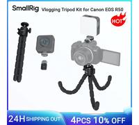 Kit treppiede per vlogging SmallRig per Canon EOS R50 con luce video a LED Parabrezza peloso per riprese in viaggio, streaming live -4213