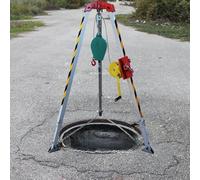 Kit treppiede Pieghevole in Lega di Alluminio per Vigili del Fuoco e Soccorso, con Gambe retrattili e verricello da 2600 libbre per Interventi di Emergenza in spazi confi