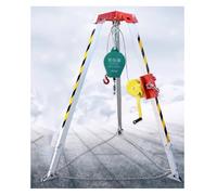 Kit treppiede Portatile per Salvataggio di Emergenza - Gambe Regolabili da 7 Piedi, Cavo Resistente da 98 Piedi, capacità di carico di 2600 libbre, Protezione anticaduta per Tunnel