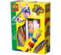 Kit Tricotino in Legno SES Creative con Ferro da Calza Punnik e Fili Colorati