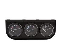 Kit Triplo Manometro, Manometro Triplo in Acciaio Inossidabile 12V 52mm, Voltmetro 3 IN 1 Manometro Temperatura Acqua Misuratore Pressione Olio con Sensore Adatto per Auto Camion Trattori (Nero)