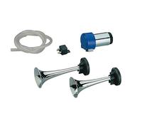 Kit trombe elettropneumatiche 12V - 2 cornetti metallo suono unito