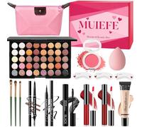 Kit Trucco Make Up Completo, Set Trucchi Donna, Cofanetto Regalo Makeup per Ragazza Adolescente, Include Portatile Palette, Ombretto, Rossetti, Eyeliner, Mascara, Sopracciglia e Borsa per il trucco