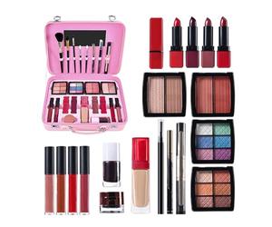 Kit trucco per adolescenti, set di cosmetici di grande capacità con custodia riutilizzabile, palette di trucco a lunga durata, impermeabili per travestimento da viaggio