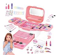 Kit Trucco Per Bambini Per Ragazza, Vero Giocattolo Cosmetico Lavabile Con Specchio, Set Di Cosmetici Veri Finta Di Giocare A Giochi Di Trucco, Kit Trucco Per Bambini Per Ragazza Kit Cosmetici Per Bam