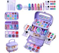 Kit trucco per bambini, set trucco per bambini per ragazze, Set di cosmetici Princess Toys, Set lavabile 57X, set sicuro per giochi di finzione per ragazze, giochi di compleanno per adolescenti