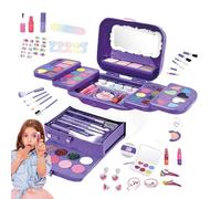 Kit trucco per bambini, trucco per bambini - Kit giocattolo per il lavabile - Giocattolo per bambine con specchi, giocattoli da principessa per truccarsi per 3 ai 12 anni, Natale e comp