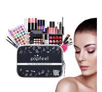 Kit trucco per donna Kit completo, kit trucco professionale | Set di da donna multiuso da 27 pezzi - Set multiuso con borsa cosmetica per donne e ragazze, adatto a professionisti princip