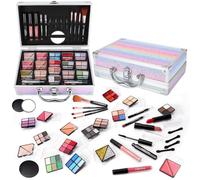 Kit trucco per donne e ragazze, set regalo alla moda per principianti professionisti viaggiatori con custodia, trucco essenziale con tavolozza di ombretti, lucidalabbra, mascara, fondotinta viso