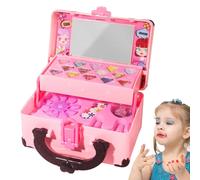 Kit trucco per ragazze | labbra e ombretto - con astuccio set di cosmetici per bambini | per gioco simulazione principianti interpretazione ruoli compleanno e sala giochi