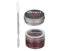 Kit trucco SFX Halloween - Cera cicatrici 30g sangue finto 30g spatola per effetti speciali ferite tagli ustioni lividi ideale per cosplay party carnevali e spettacoli teatrali
