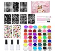 Kit Trucco Viso e Corpo,Set Di Colori Per Il Corpo Lavabile E Di Qualità | Pennelli Stencil Per Feste Halloween Natale Carnevale Feste Dei Bambini