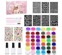 Kit Trucco Viso | Set Di Colori Per Il Corpo Lavabile E Di Qualità,Stencil Per Pittura Viso E Pennello Per Carnevale Cosplay Feste Halloween Compleanno Giornata Dei Bambini