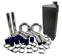 Kit Tubi 600×300×76 + 76mm + Tubo Blu FMIC Intercooler Montaggio Anteriore In Alluminio Nucleo intercooler turbo