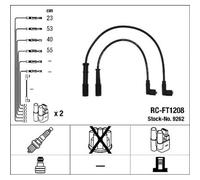 Kit tubi accensione NGK per Fiat Punto Doblo Panda Lancia Ypsilon 1.1 1.2 4x4