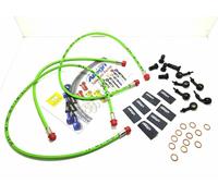 KIT TUBI FRENO ANTERIORI E POST VERDE ATTACCHI NERO KAWASAKI 650 ER-6N 2006 2007