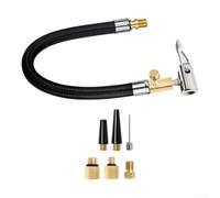 Kit tubo di gonfiaggio pneumatici con filettatura standard compatibile adattatore a sfera ago e ugelli conici per un'ampia applicazione (rilascio aria 30 cm)
